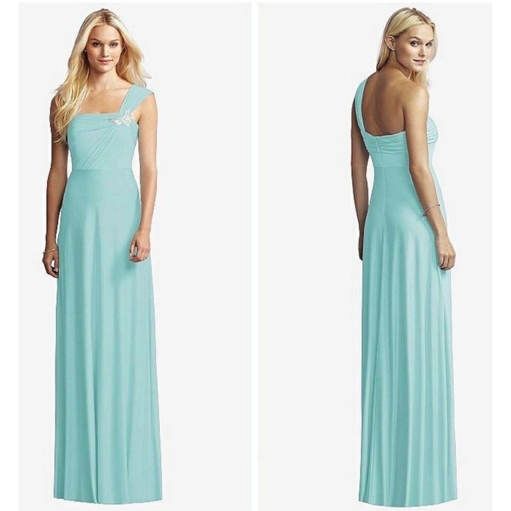 NWT $270 Jenny Yoo JY513 Bridesmaid Prom Formal Dress Gown Canal Blue Size 14